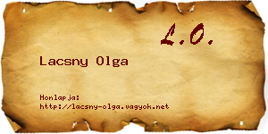 Lacsny Olga névjegykártya